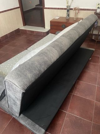 Sofá cama gris tela casi nuevo