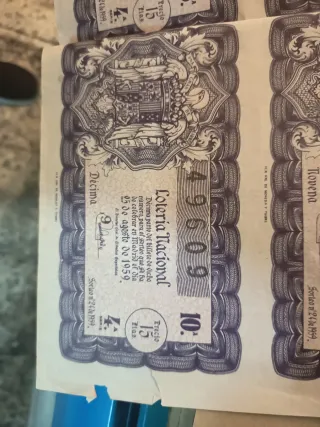 Lotería Nacional Billetes Antiguos 1959
