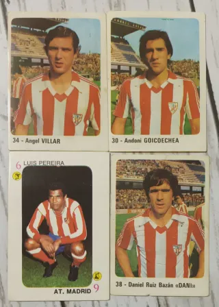 Lote 4 cromos fútbol: Villar, Goicoechea, Pereira,