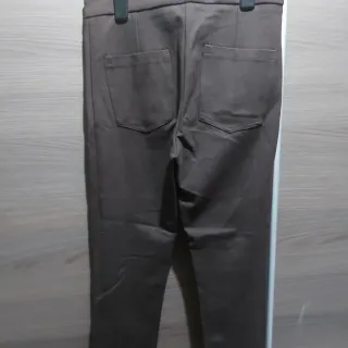 Pantalón recto mujer punto marrón
