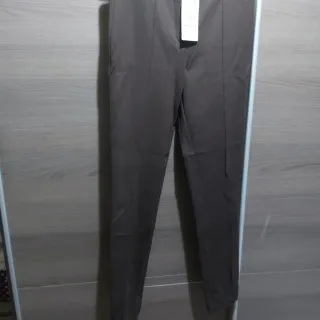 Pantalón recto mujer punto marrón