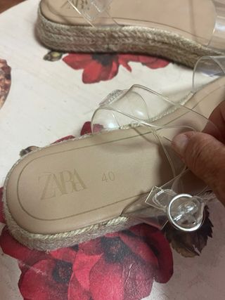Sandalias Zara Talla 40 Transparentes