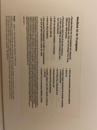 MacBook Air 13 2020 Plata