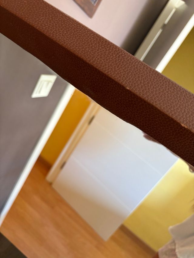 Espejo Marco Marrón Piel