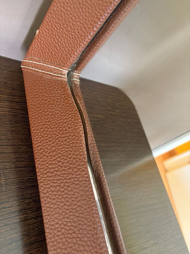 Espejo Marco Marrón Piel