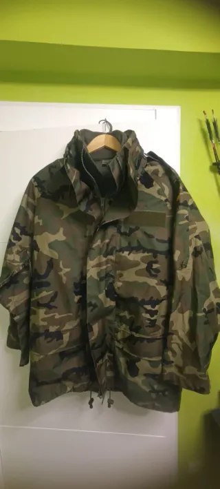 Chaqueta militar intemperie con forro polar 