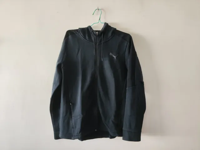 Felpa nera con zip Puma taglia L