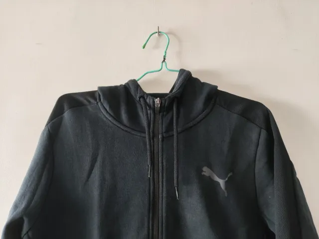 Felpa nera con zip Puma taglia L
