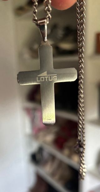 Lotus Cadena Cruz y Pendientes acero.original 