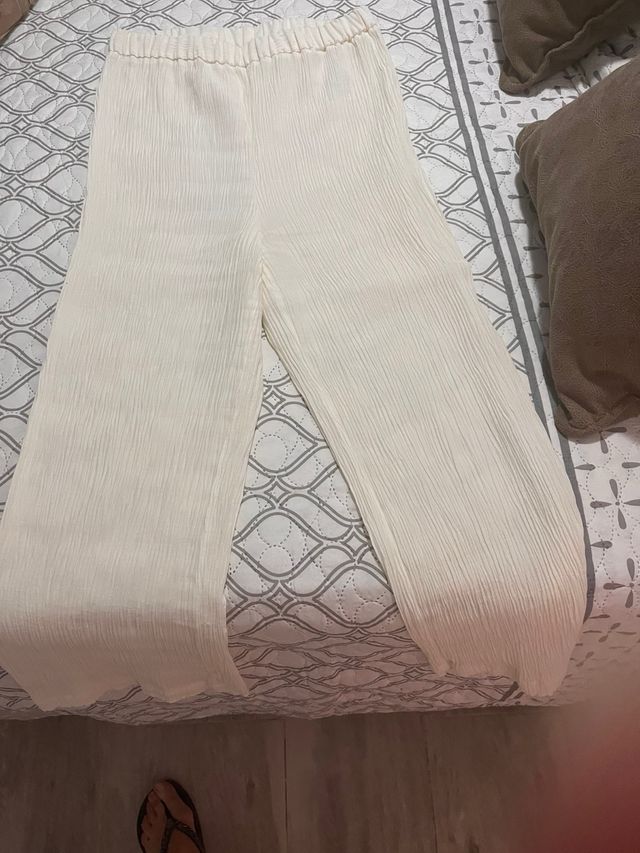 Traje Zara Blanco Pantalón y Chaqueta