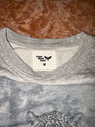 Sudadera manga larga gris estampado animal
