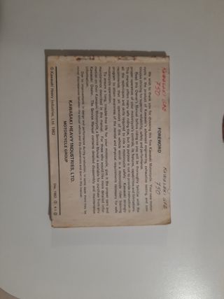 Kawasaki GPZ 750 Libretto Uso e Manutenzione