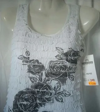 Vestido Sweet Lips floral blanco/gris talla M