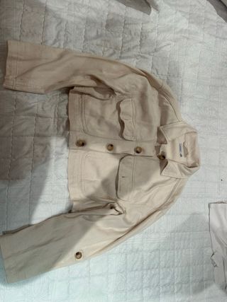 Chaqueta crema mujer