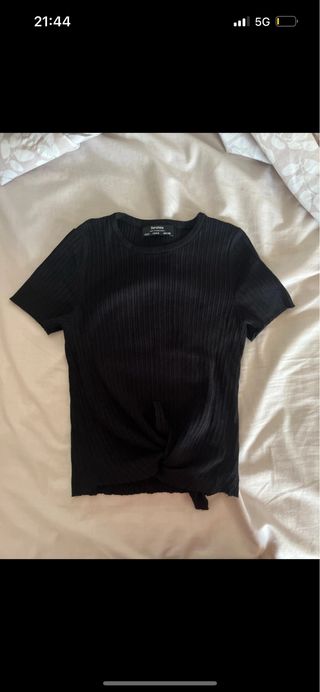 Camiseta negra Bershka mujer XS