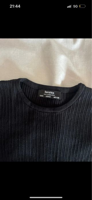 Camiseta negra Bershka mujer XS