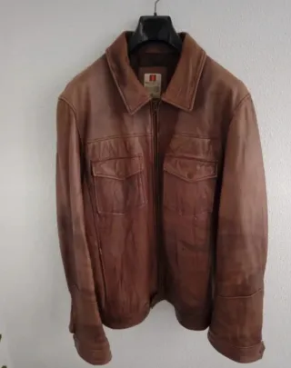 Chaqueta de Piel Marrón Coronel Tapioca