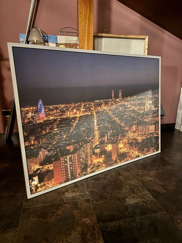 Cuadro Grande Skyline Nocturno