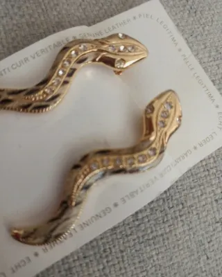 Pendientes Serpiente Piel Genuina B Made in Spain