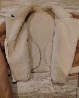 Cazadora ante y borrego torera beige