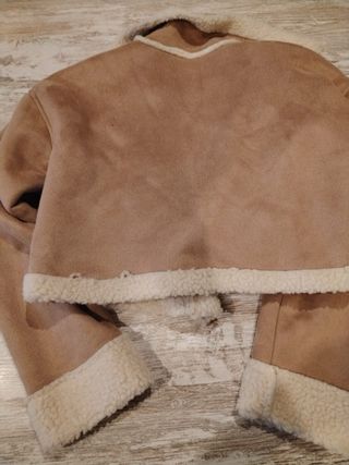 Cazadora ante y borrego torera beige
