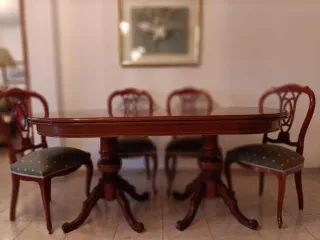 Mesa de comedor extensible de madera
