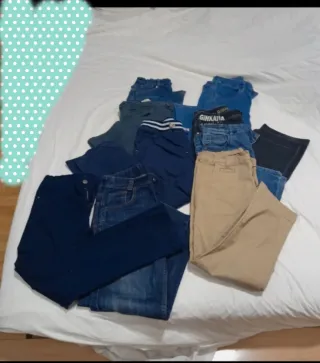 Lote 9 pantalones largos 10-11 años