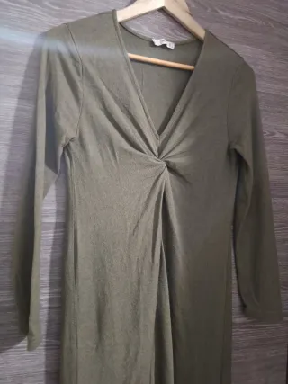 Vestido largo verde manga larga