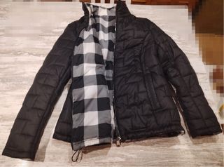 Abrigo reversible mujer negro