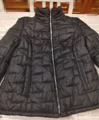 Abrigo reversible mujer negro