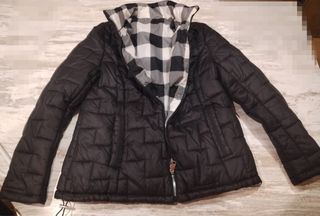 Abrigo reversible mujer negro