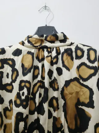 Maglia donna leopardata con fiocco