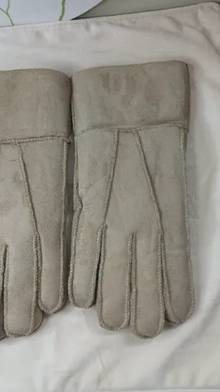 Guantes Piel y Pelo L Cálidos Vintage