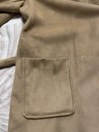 Chaqueta antelina forrada beige