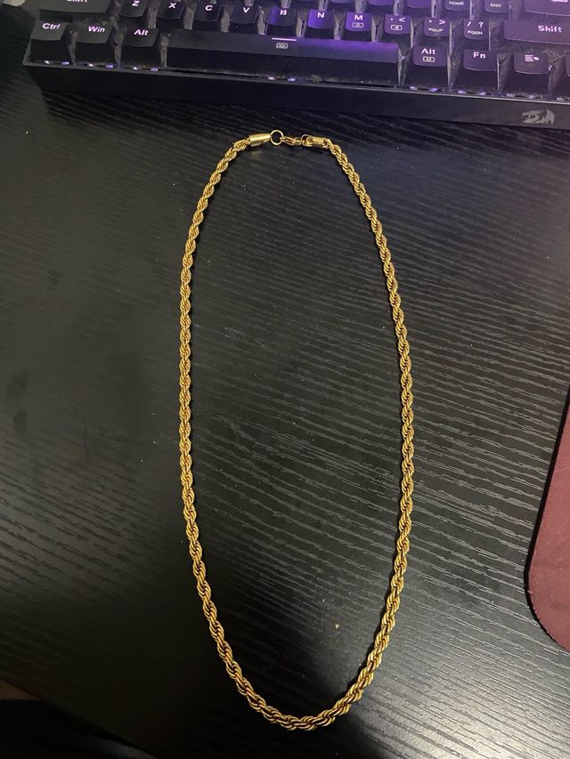 Cadena cuerda chapada oro