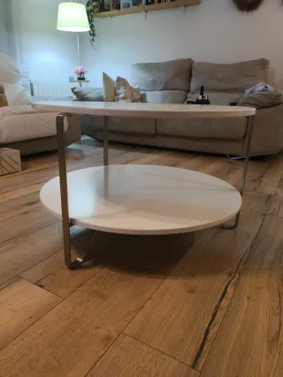 Mesa de centro redonda blanca