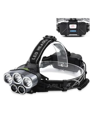 torcia frontale 5 led lampada da testa 