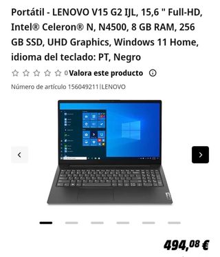 Ordenador portátil Lenovo V15 15,6”
