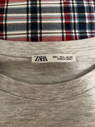 Camiseta Zara Gris Logo DNWR Talla M
