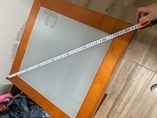Mesa auxiliar madera y cristal