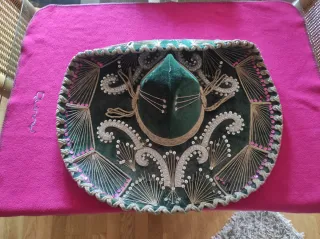 Sombrero Mexicano Verde y Dorado