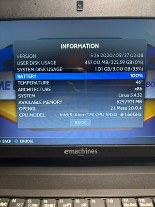eMachines Notebook Batteria 100%