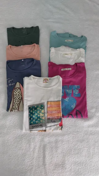 Lote 7 Camisetas Manga Larga Niña
