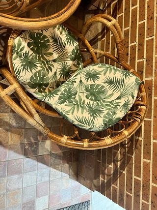 Conjunto de jardín ratán y cristal