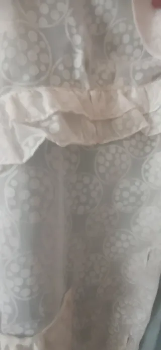 Conjunto Vintage Bata y  2 Camisones Blanco y Azul