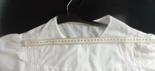 Conjunto Vintage Bata y  2 Camisones Blanco y Azul