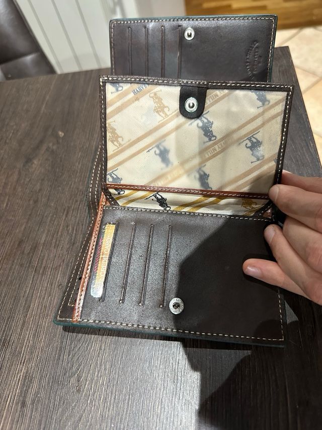 Portafoglio Polo Club Pelle Nero/Marrone