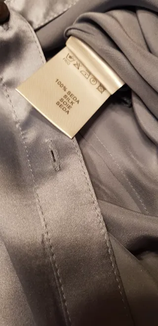 Blusa seda azul grisáceo