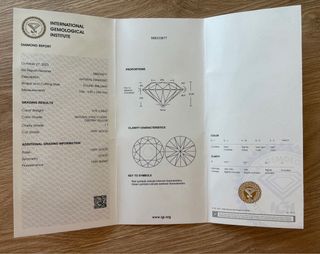 Diamante 0.75ct Natural IGI Certificado