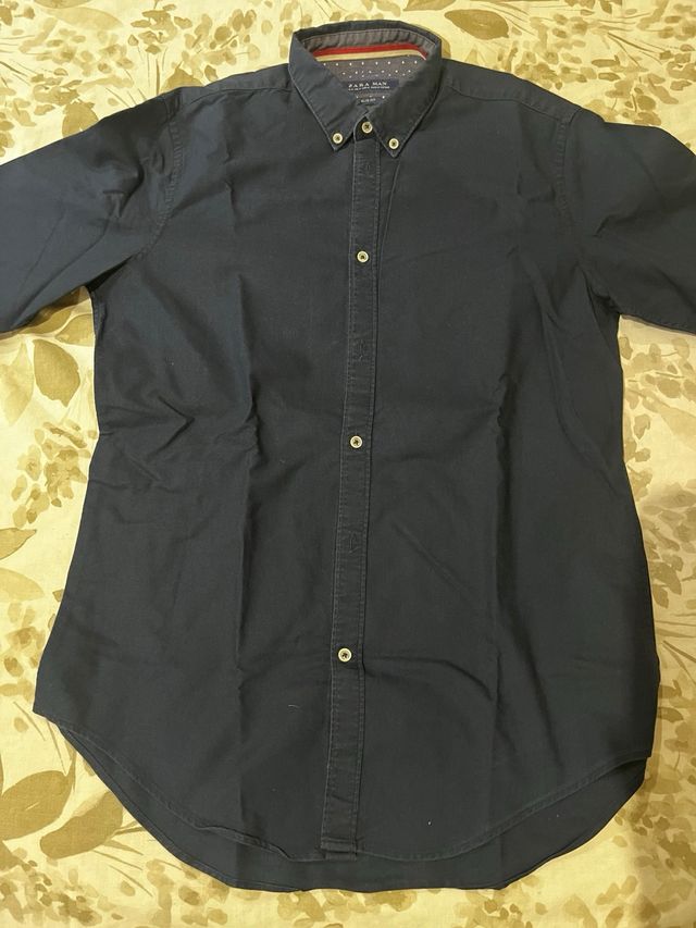 Camisa Zara Man Talla M Slim Fit Azul